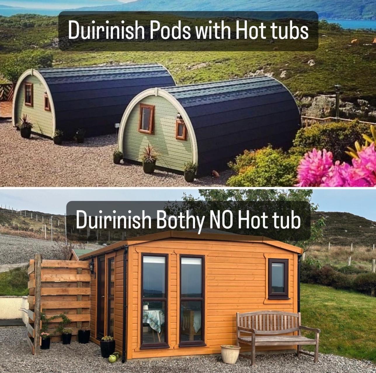 Duirinish Pods With Private Hot Tubs And Duirinish Bothy With No Hot Tub Villa Plockton Exterior photo